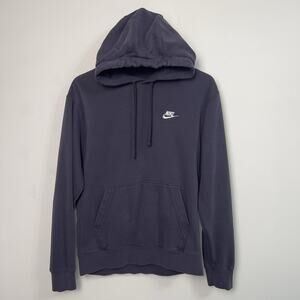Nike Hoodie Unisex Med Purple Sweatshirt Pullover Sweater Club Fleece Sportswear